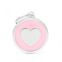 Médaille pour chien forme cœur personnalisable rose