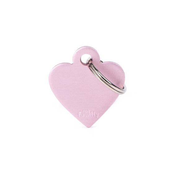 Médaille pour chien cœur personnalisable rose
