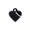 Médaille pour chien forme cœur personnalisable noir