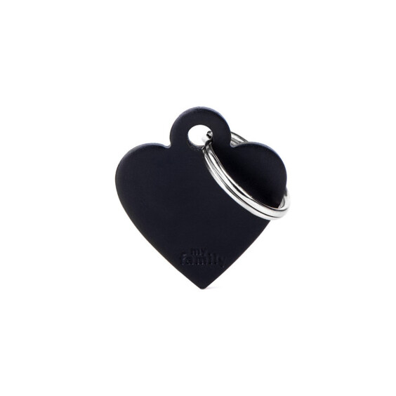 Médaille pour chien forme cœur personnalisable noir
