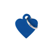 Médaille pour chien forme cœur bleue personnalisable