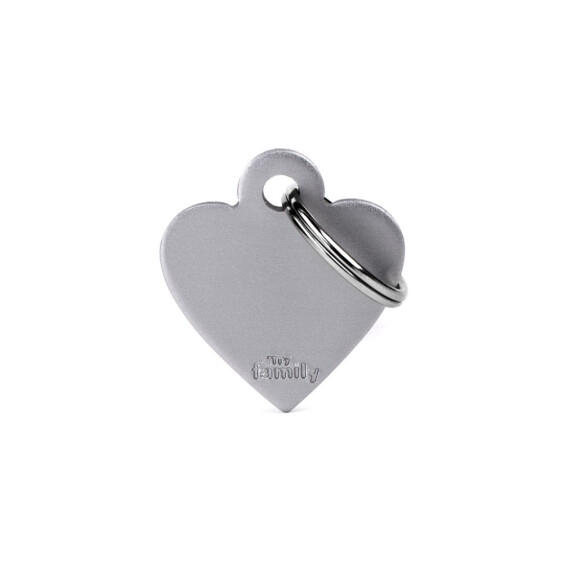 Médaille pour chien en forme de cœur personnalisable grise