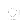 Médaille pour chien forme cœur personnalisable finition doré