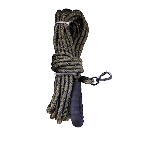 Longe réfléchissante en nylon kaki pour chien Mon Ami Luki