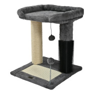 Arbre à chat compact avec plateforme, griffoirs et brosse intégrée Mon Ami Luki