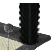 Arbre à chat compact avec plateforme, griffoirs et brosse intégrée