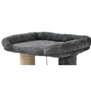 Arbre à chat compact avec plateforme, griffoirs et brosse intégrée