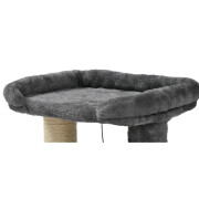 Arbre à chat compact avec plateforme, griffoirs et brosse intégrée