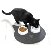 Tapis de toilette pour chat forme tête de chat