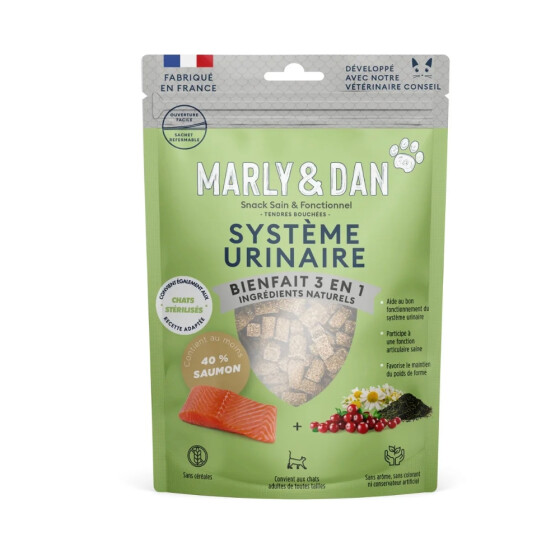 Marly & Dan Système Urinaire – friandises chat saumon 40 g