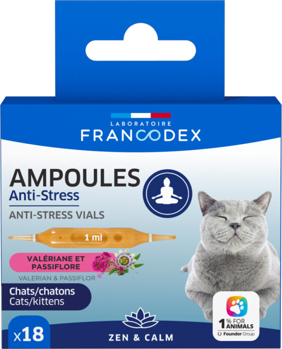 Francodex Ampoules Anti-Stress Chat 18 x 1 ml – Apaisant