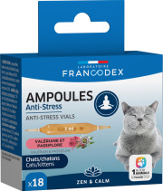 Ampoules Anti-Stress Chat 18 x 1 ml Apaisant Francodex