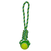 Jouet corde avec balle de tennis pour chien 48 cm