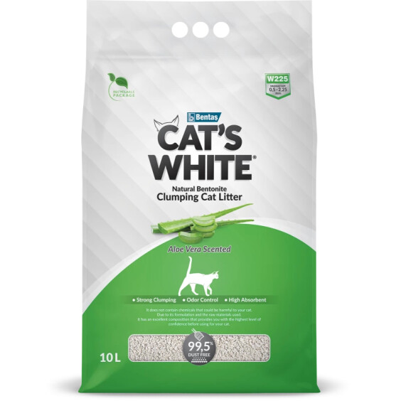 Litière agglomérante Aloe Vera bentonite blanche 10 L