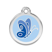 Médaille motif papillon bleu clair