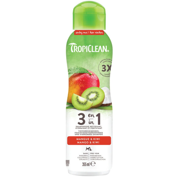 Tropiclean shampoing hydratant et fortifiant 3 en 1 355 ml