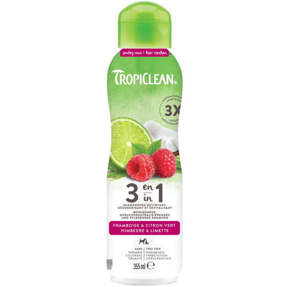 Tropiclean shampoing désodorisant et revitalisant 3 en 1 355 ml