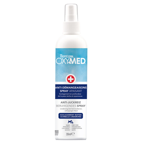 Tropiclean Spray anti-démangeaisons Oxymed pour chien 236 ml