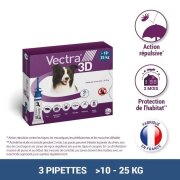Vectra 3D Chien - Pipettes antiparasitaires contre puces