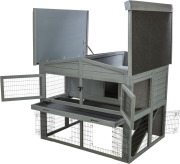 Clapier extérieur pour petits animaux avec cour intégrée