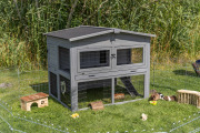 Clapier extérieur pour petits animaux avec cour intégrée