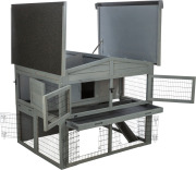 Clapier extérieur pour petits animaux avec cour intégrée