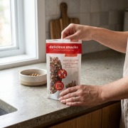 Bouchées au boeuf, poulet et épinards pour chat