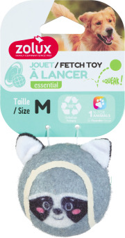 Balle de tennis sonore Raton laveur pour chien