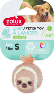 Zolux balle sonore paresseux pour chien en tissu recyclé