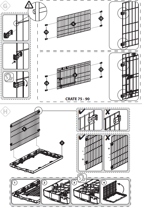 Mode d'emploi Cage d'intérieur pliable pour chien