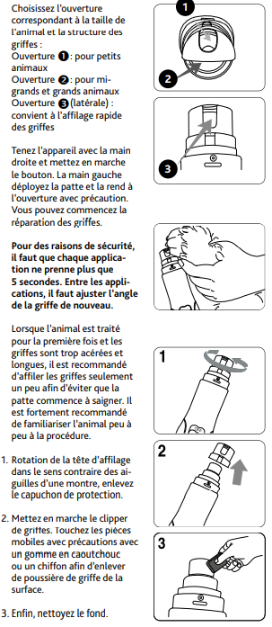 Mode d'emploi Lime à griffes pour chien 14 cm