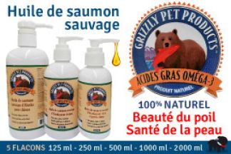 Huile de saumon Grizzly, sauvage, naturelle !