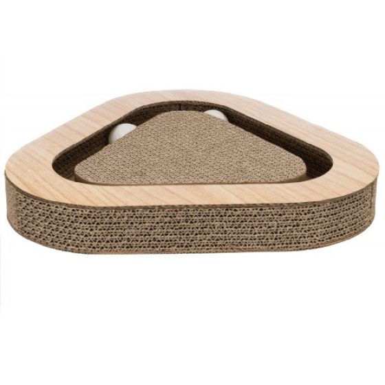 Plaque griffoir avec carton et  balles pour chat