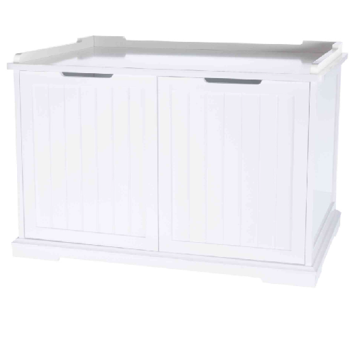 Meuble litière chat fermée à double porte