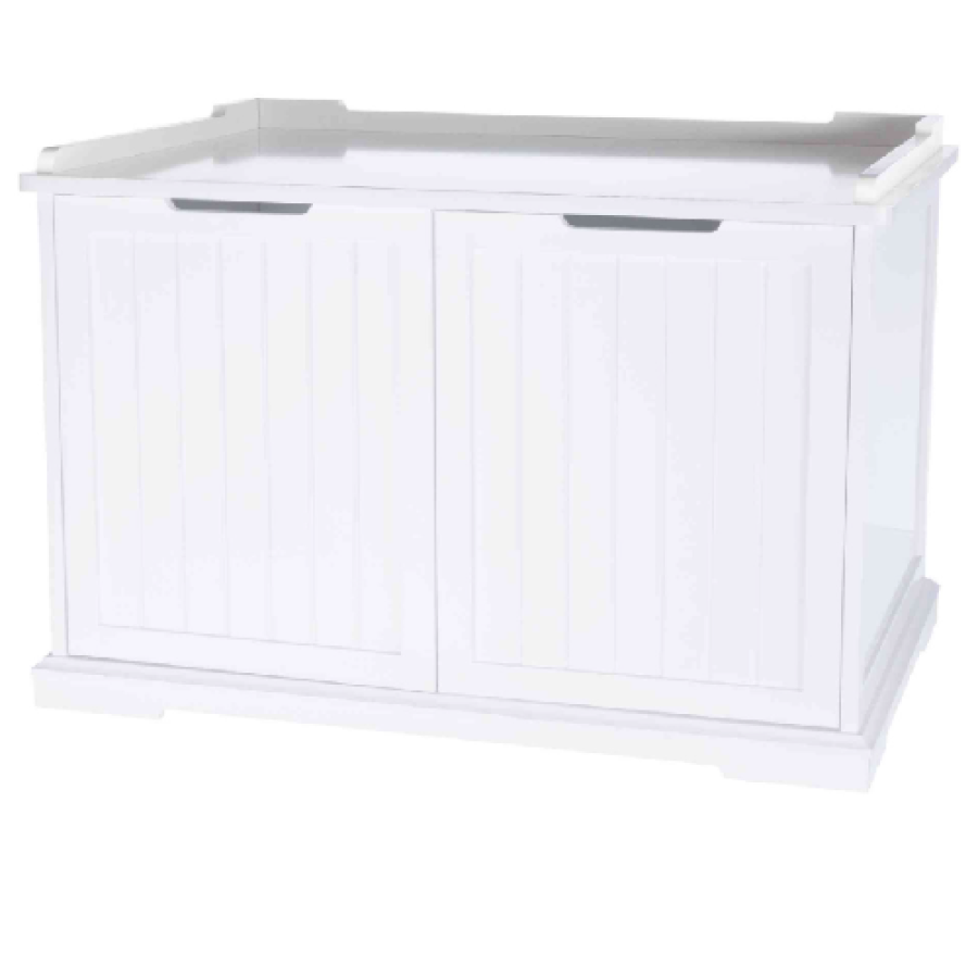 Meuble litière chat fermée à double porte