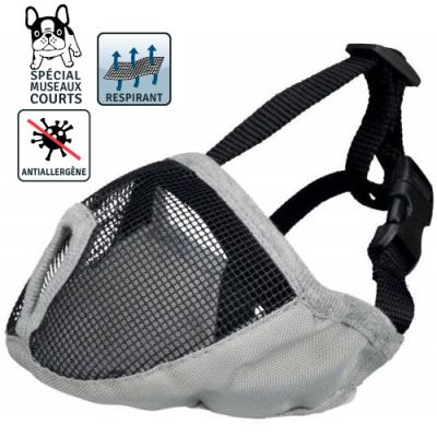 Muselière pour museau court gris