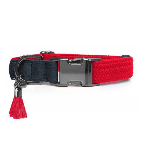 Collier original corde tressé : petit et gros chien, Rouge KAYA