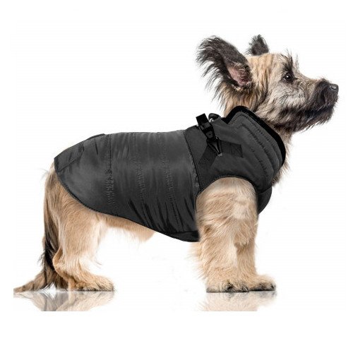Manteau harnais intégré pour chien, doudoune CLIMBER GRIS