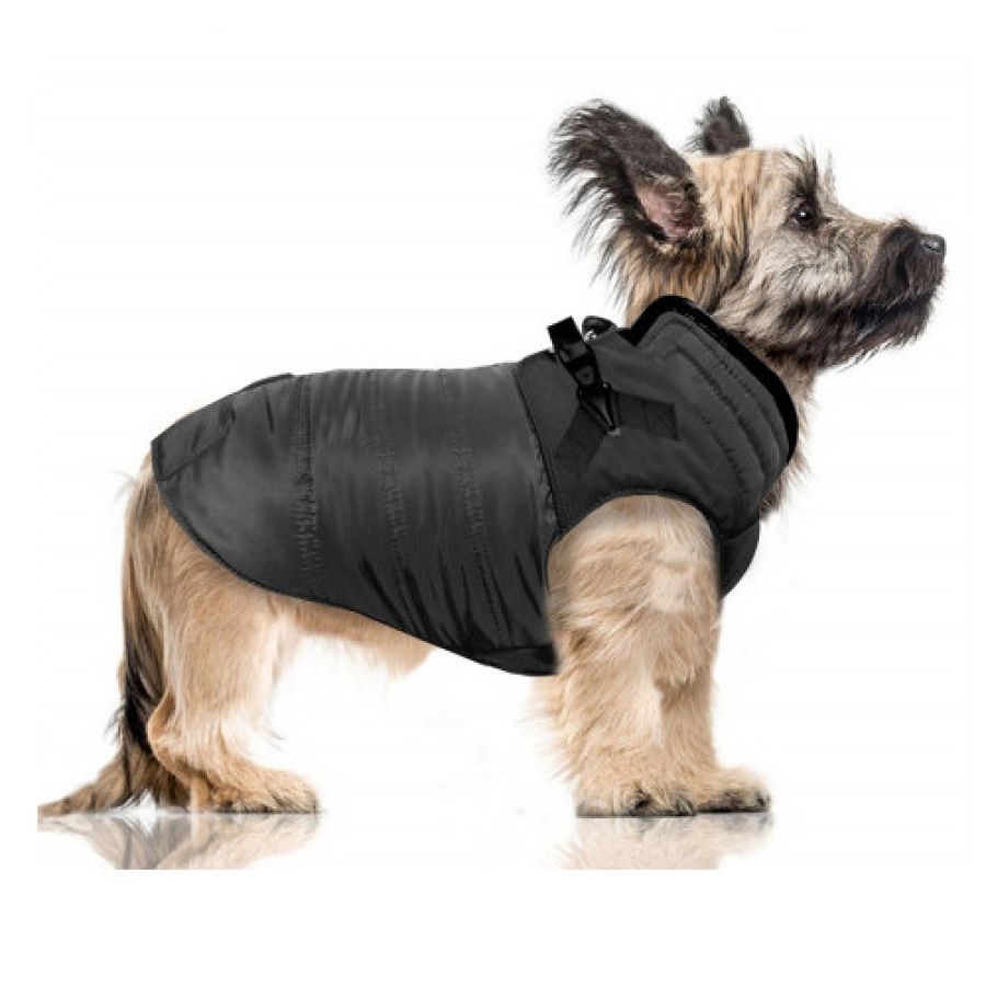 Manteau harnais intégré pour chien, doudoune CLIMBER GRIS