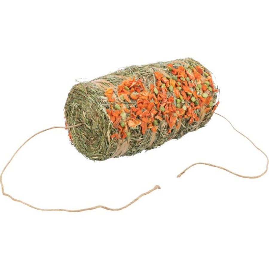 Balle de foin a suspendre lapin et rongeur au petit pois et carotte