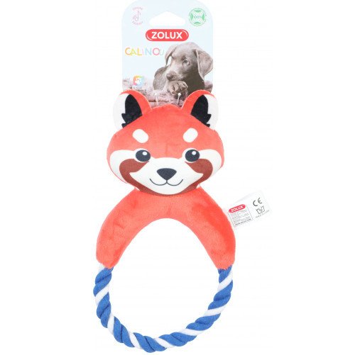 Peluche petit chien et chiot Calinou Panda Corde