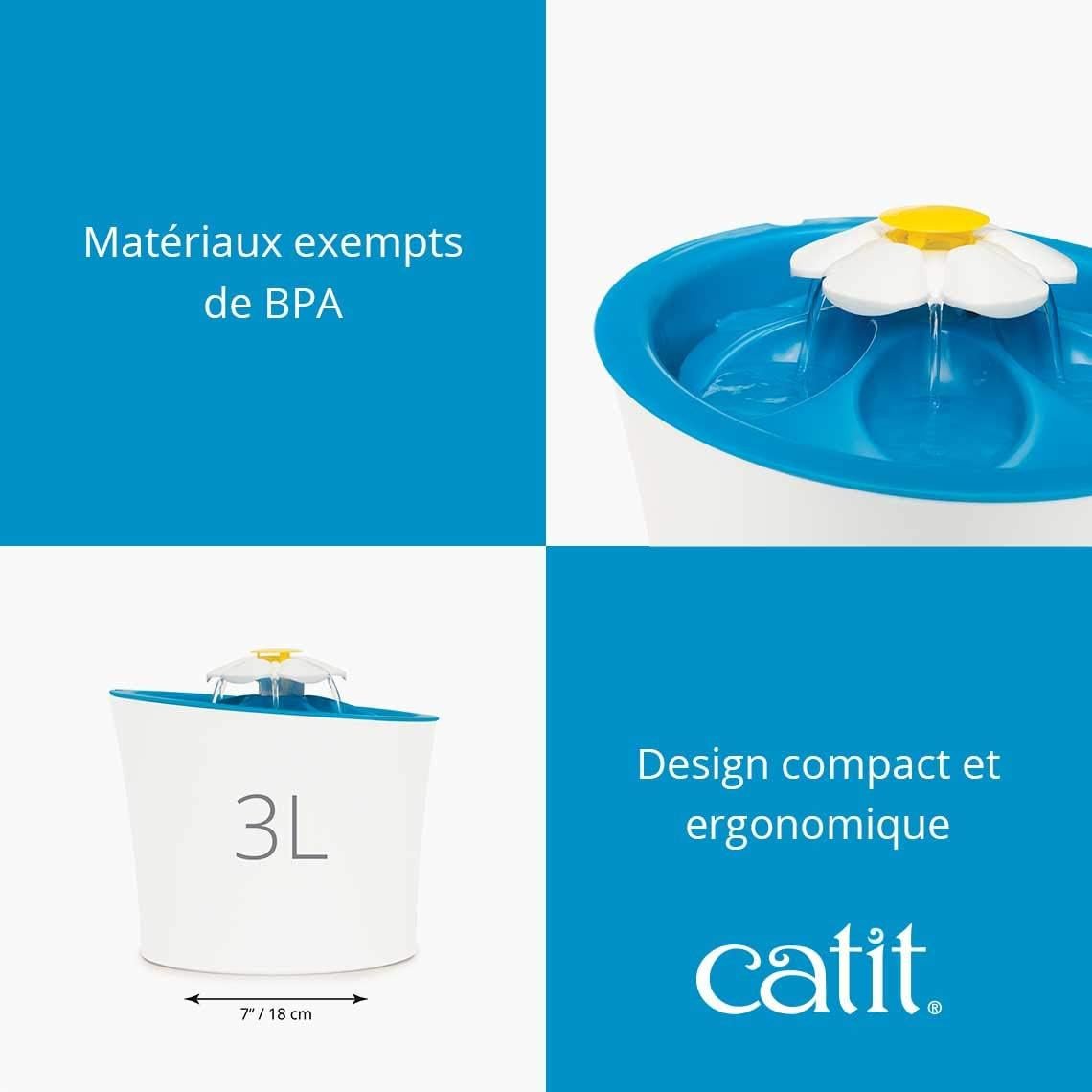 Fontaine à eau chat design Cat It Flower led