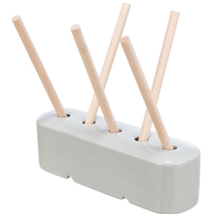 Mangeoire design en céramique et bois