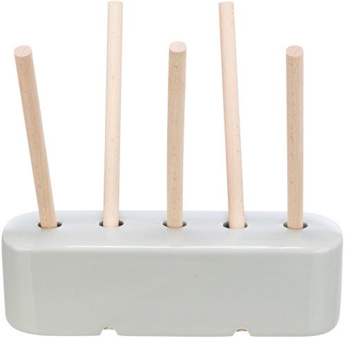 Mangeoire design en céramique et bois