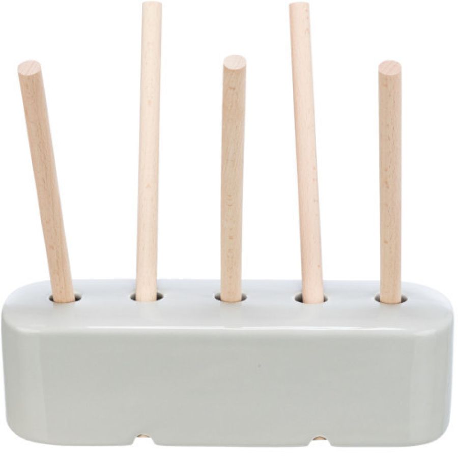 Mangeoire design en céramique et bois