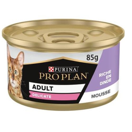 Boite mousse délicate chat à la dinde 85g