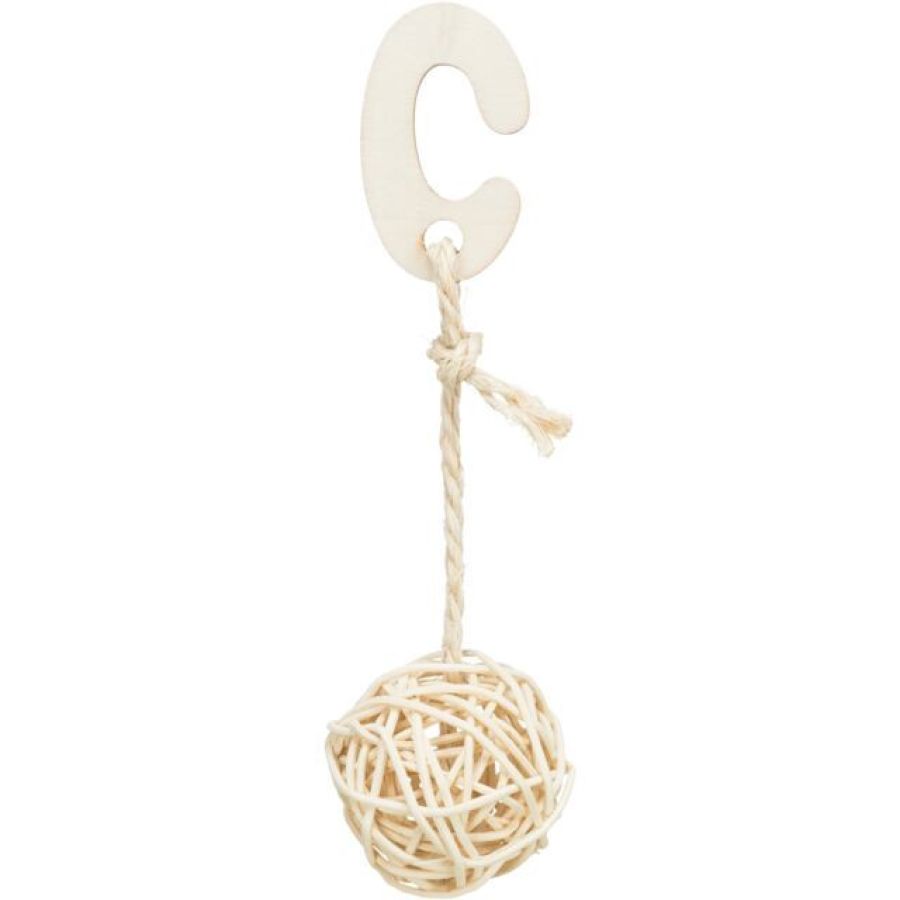 Jouet balle en rotin pour oiseaux