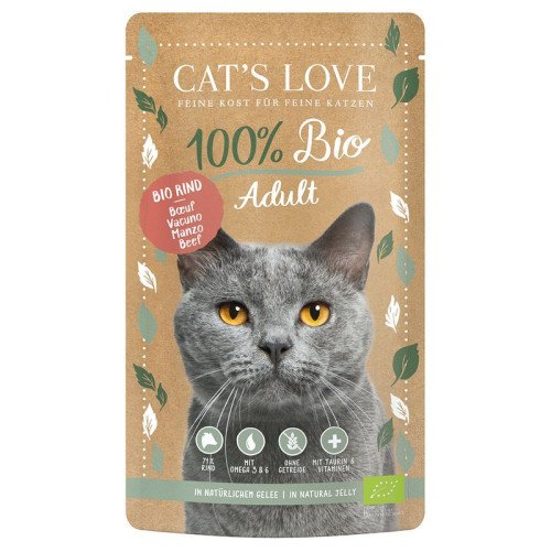 Sachet fraicheur Cat's love bio bœuf 100g