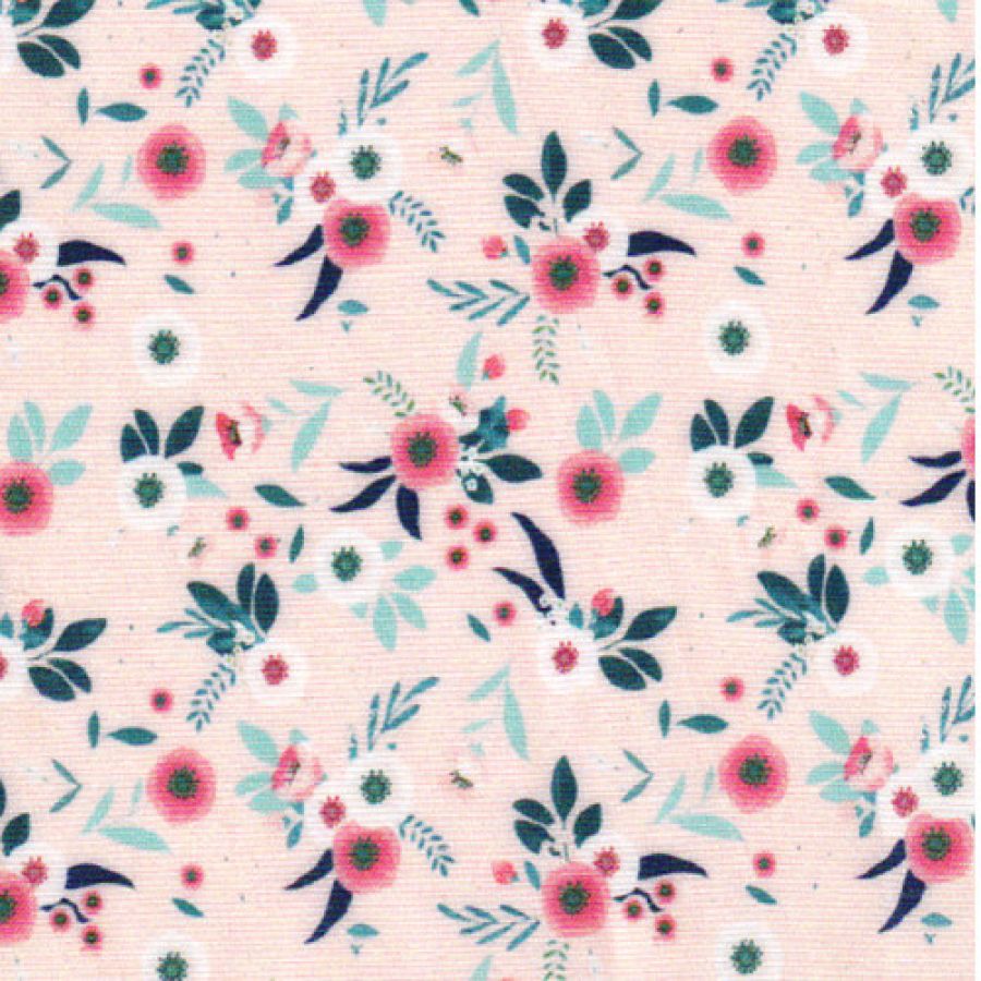 Collier original ! Motif fleuri rose Axelle pour chien