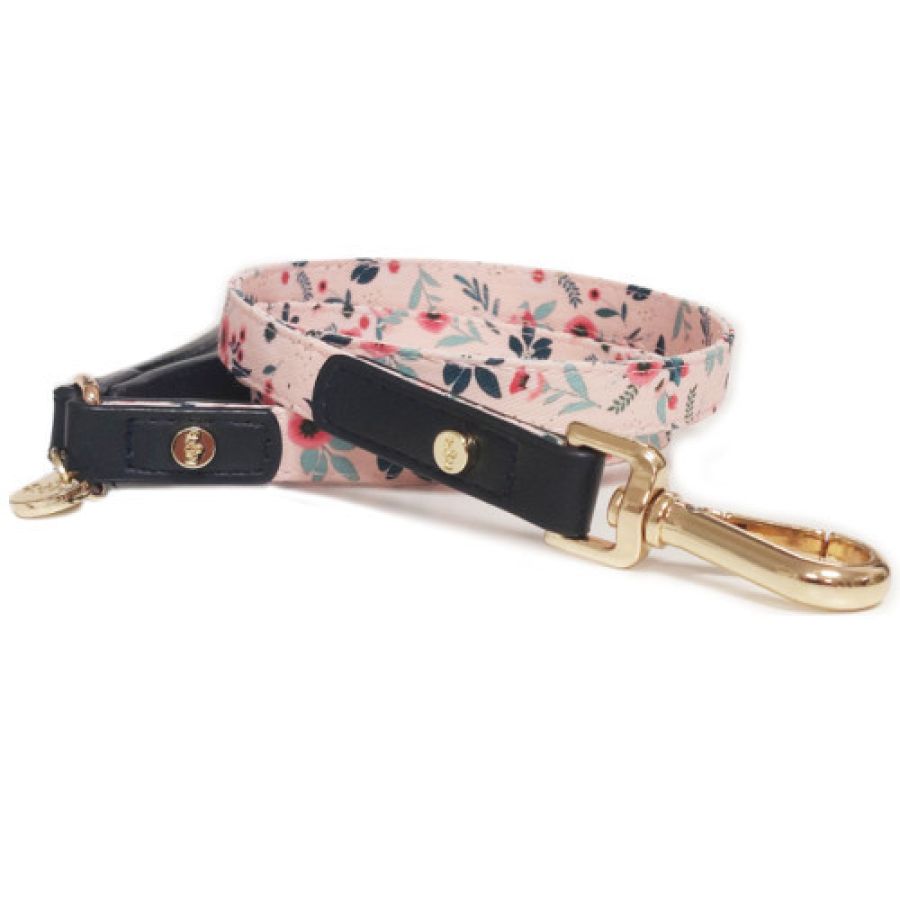 Collier original ! Motif fleuri rose Axelle pour chien